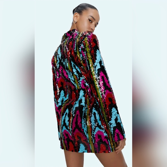 Nasty Gal Vibrant Sequin Mini Dress NWT SIze 6 - Picture 4 of 17